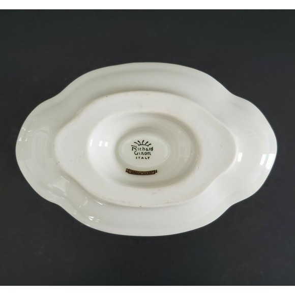 Richard Ginori Palmero Brown China Mustard Pot Tureen with Underplate & Spoon - Picture 9 of 12